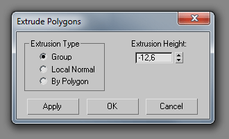 Параметры Extrude Polygons